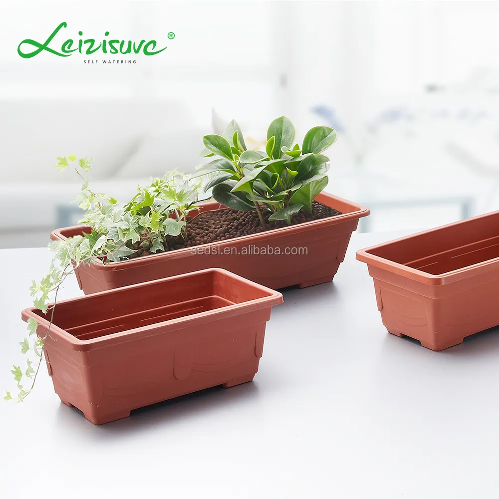 Made in China Indoor Wholesale Rectangular Flower Pots Large Plastic Basin for Garden Park and Public