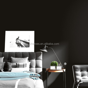Bellissima Carta da Parati in PVC Nero Scuro Tinta Unita - Product Image 1