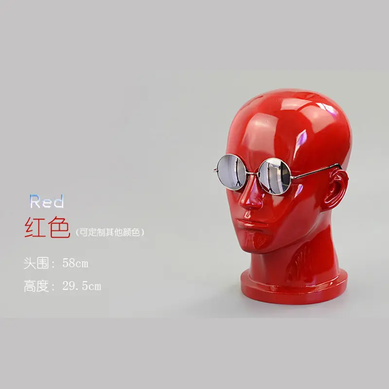 XINJI Fashionable Hot Sale Gloss Red Glass Display Head Mannequin Head Manikin On Sale