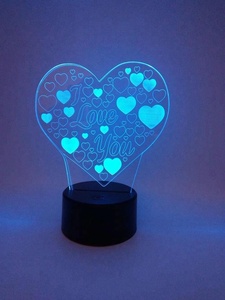 Lámpara LED USB <span class=keywords><strong>de</strong></span> alta calidad con imagen 3D <span class=keywords><strong>de</strong></span> corazón, romántico, colorido, para novia, San Valentín - Product Image 4