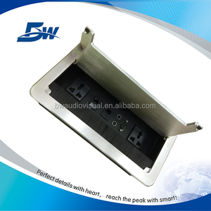 Nhôm Giấu Kín Flip Up Ổ Cắm Đa Năng/Ổ Cắm Máy Tính Để Bàn Với Bàn Chải Cover - Product Image 2