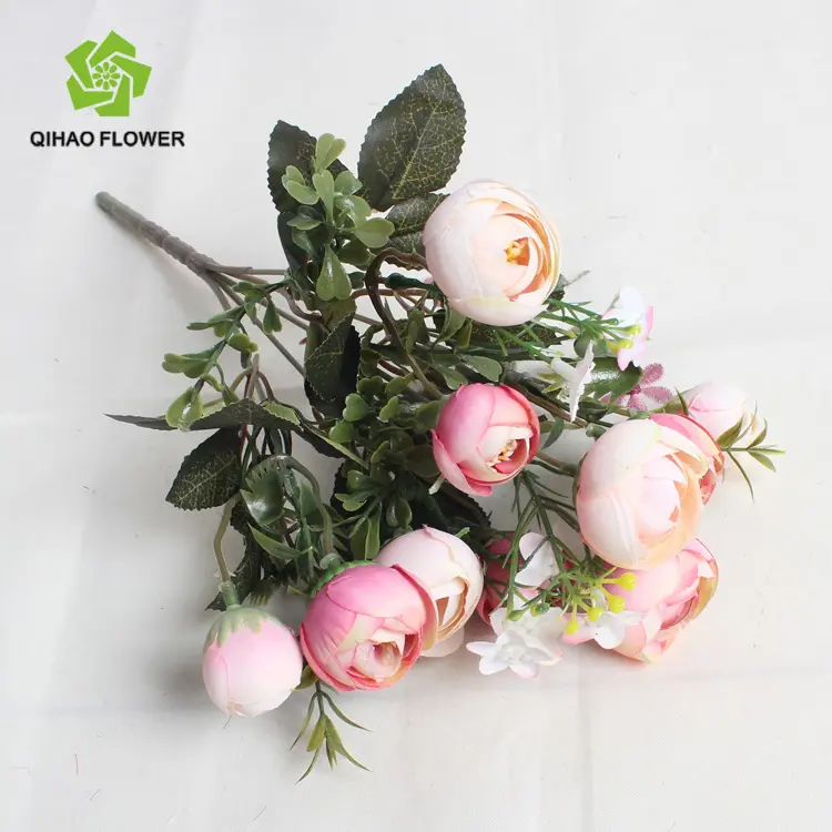 Flores de seda bouquet barato coroa de flor artificial para funeral