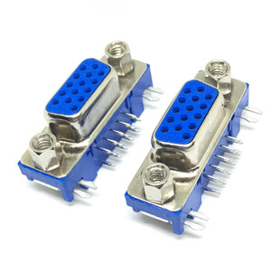 DB15 DR15 3 Hàng Cổng Song Song Màu Xanh 15 Pin D Sub Nữ 15 Way PCB 90 Độ Kết Nối DB15 Ổ Cắm Cắm VGA Adapter - Product Image 6