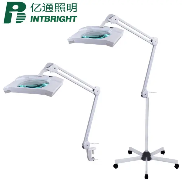 illuminated inspection tools lamp with table clamp and floor stand square magnifying glass magnifier with led light