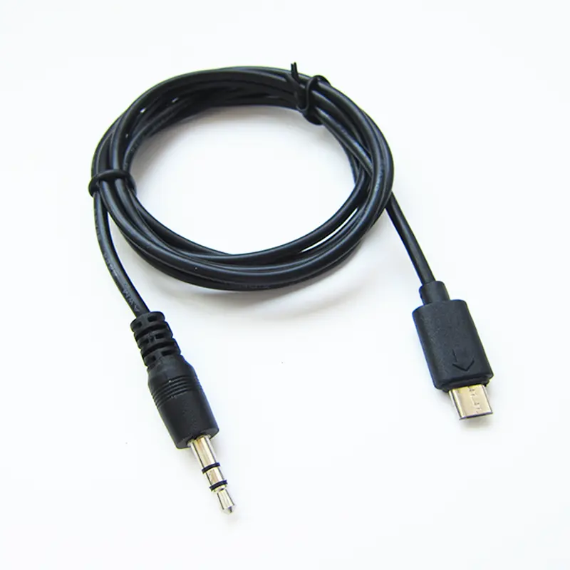 Custom 3.5MM Stereo Jack Plug To Micro-B 5P Usb Audio Adapter Cable