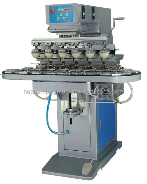 Six Color Ink Cup Pad Printer with Conveyor-M6-250C/18T
