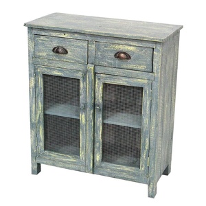 Mueble antiguo <span class=keywords><strong>de</strong></span> <span class=keywords><strong>madera</strong></span>, Mueble <span class=keywords><strong>de</strong></span> <span class=keywords><strong>madera</strong></span> pintado francés con puertas <span class=keywords><strong>de</strong></span> alambre - Product Image 2