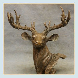 Statua Classica in Metallo di Animale, Decorazione per la Casa, Scultura a Grandezza Naturale di Testa di Lupo in Bronzo in Vendita - Product Image 4