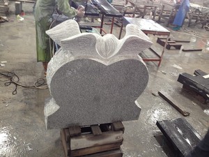 G9402 granito gris tamaño real bebé llorando estatua de Ángel inclinado lápidas tumba lápida - Product Image 5