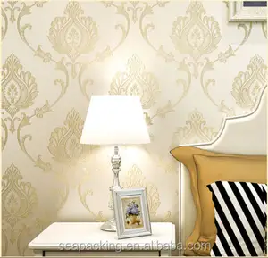 Luxury Generous Cream Classic Damask Heavy Textured Embossed Wallpaper