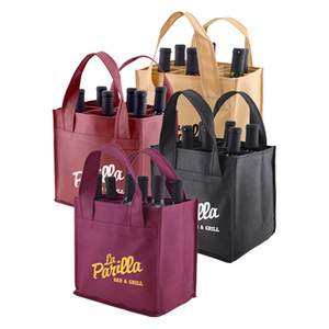 Tái Sử Dụng Tùy Chỉnh Bán Buôn Tùy Chỉnh In Logo 6 Chai Gói Rượu Vang Không Dệt Tote Bag - Product Image 2