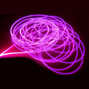 Cabo de fibra óptica brilhante lateral, fibra óptica transparente, alcance de 1 rolo de 5 anos