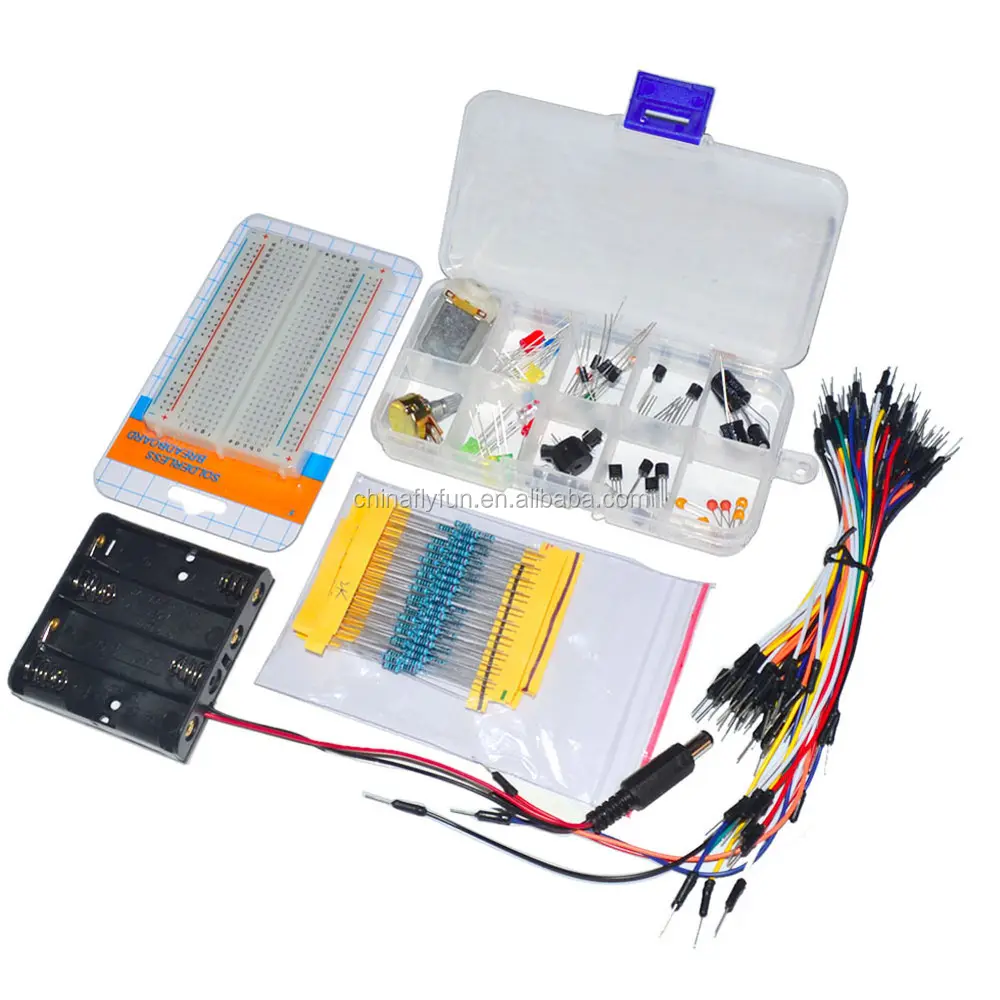Electronic Universal Parts Kit Breadboard LED Cable Resistor Potentiometer Capacitance for Arduino