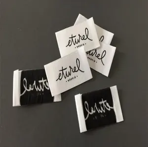 Étiquette de cou tissée douce de meilleure qualité, étiquettes <span class=keywords><strong>tissées</strong></span> <span class=keywords><strong>personnalisées</strong></span> pour vêtements - Product Image 1
