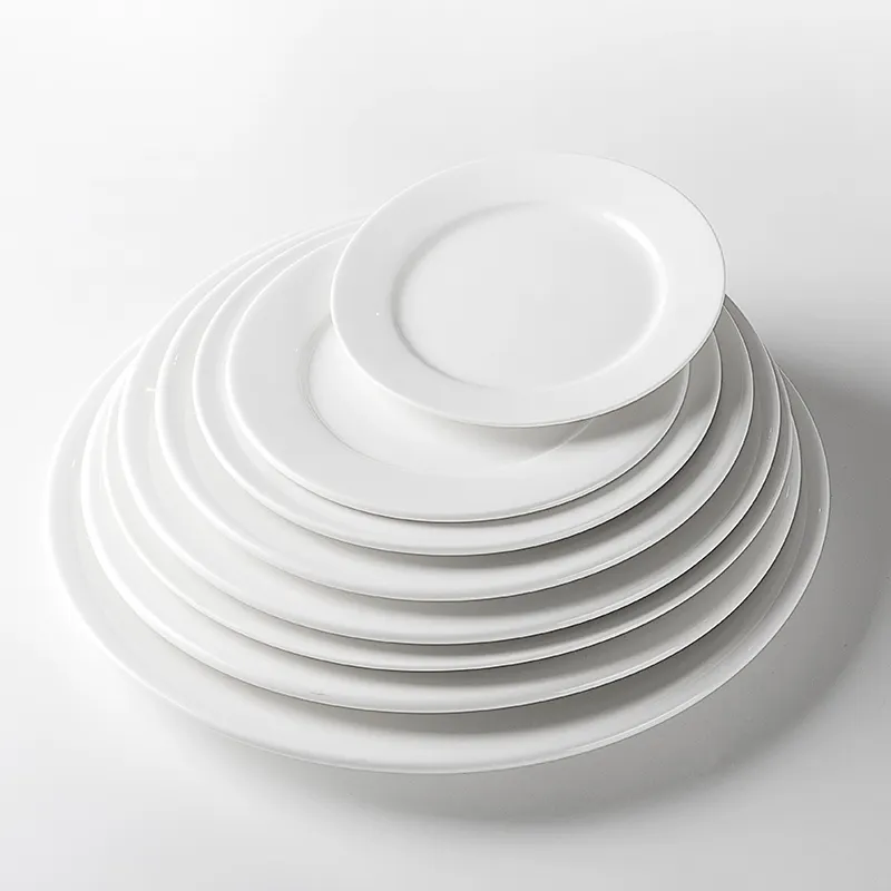 Moderne Assiette En Céramique Plaque Définit la Porcelaine Plaque Blanche Ronde En Grès Cérame *