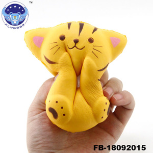 vente chaude PU pressé doux lente hausse chat Personnalisé Jumbo Belle <span class=keywords><strong>Peluche</strong></span> PU Visqueux kawai Chat - Product Image 4