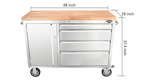 55 pouces 10 tiroirs noir coffre à outils avec roues en acier inoxydable coffre à outils et armoire de coffre à outils boîte - Product Image 3