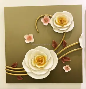 Resin art painting, Handpainted 3D flower art, Home Hotel decoration