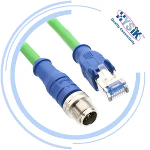 מחבר 8Pin כבל Profinet M12 X-קוד יצוק עם כבל Ethernet א חתול SFTP