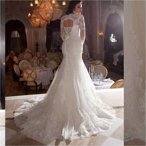 Da donna con motivo a cuore in pizzo applicato su misura lungo formale <span class=keywords><strong>Design</strong></span> da sposa HS261 immagini degli ultimi abiti - Product Image 2