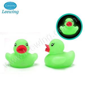 Canard en caoutchouc fluorescent vert qui brille dans le noir en PVC plastique Jouet animal - Product Image 1