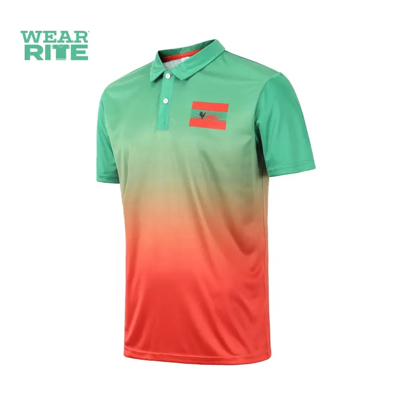 sublimated print quick dry polyester polo shirt
