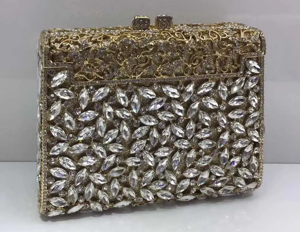 Gold Designer purses for women 2023 handbag Wallet Women Luxury Crystal Clutch Bags Party