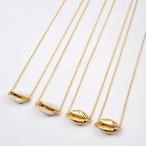 G1622 Ultime Oro Immerso ciprea shell commercio all'ingrosso della collana, oro ciprea shell dei monili per le donne - Product Image 1