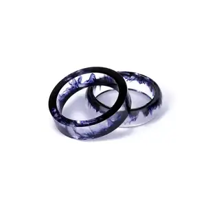 Personality Custom Diy Handwork Punk Epoxy Resin Ring for Couple