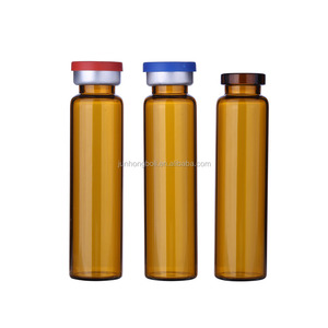 Ambre/brun médecine orale liquide bouteille en verre avec en aluminium couvercle à vis - Product Image 1
