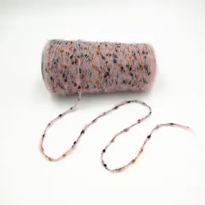 Multi colors wool acrylic blended mohair fancy yarn brushed neps yarn for knitting sweaters and socks