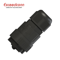 Conector LED de 3 Pines con Abrazadera Redonda para Cable Hembra, IP68 17.5A, para Iluminación LED de Calle, PA66/30%GF, Negro