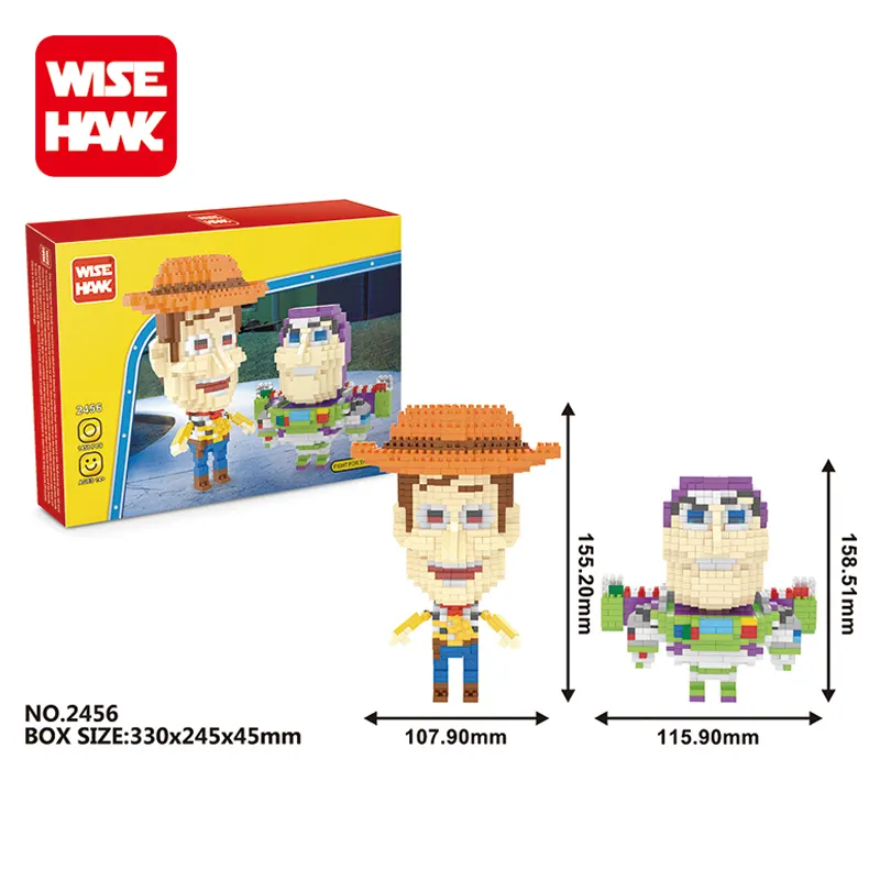 Wisehawk mini yapı tuğlaları oyuncaklar inşaat abs plastik blok