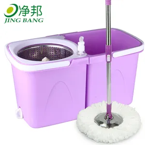 Factory wholesale household 360 plastic mop two bucket seats