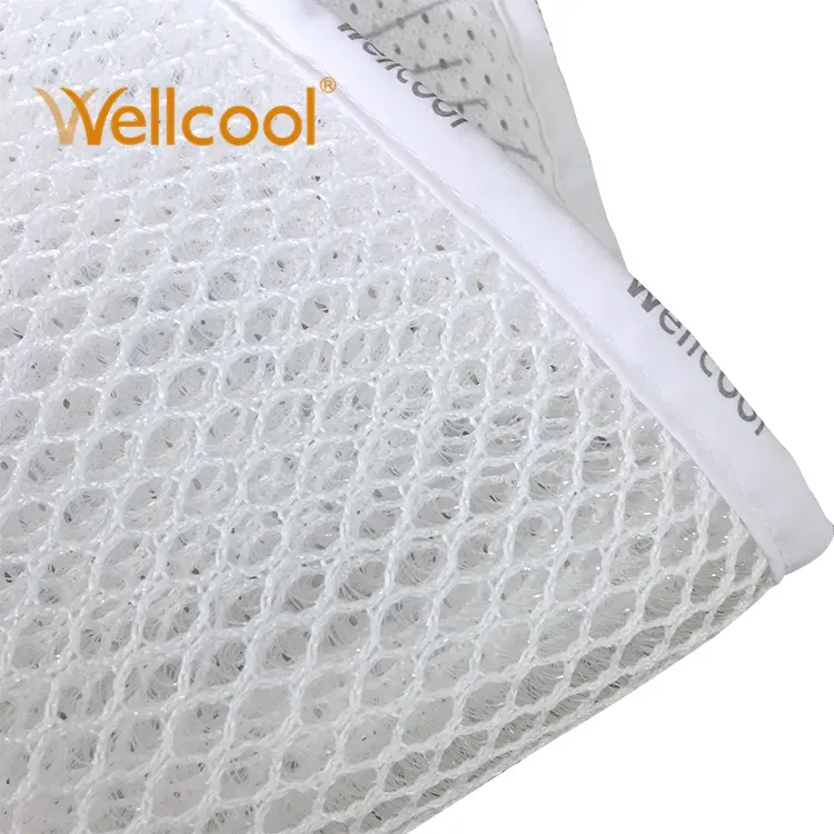 Manufacture custom logo 3d spacer air mesh fabric 100% polyester newborn crib liner baby mattress pad