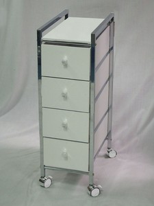 Multi-Purpose with 3 Drawers White Mobile Food Cart - Product Image 6