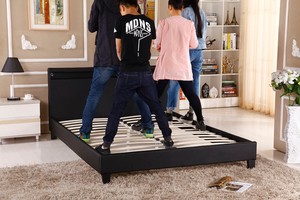 New High Gloss <strong>Black</strong> Double <strong>Single</strong> Storage <strong>Bed</strong> with LED Lighting - Product Image 5