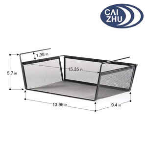 Under <strong>Shelf</strong> <strong>Basket</strong> 2-Pack Under Cabinet Hanging Storage Wire <strong>Basket</strong> Organizer Dish Spice Kitchen Storage Rack - Product Image 5