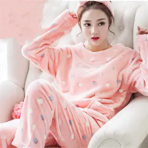 Super soft coral bathrobe fleece sleepwear for woman pajama set women shanghai cc151