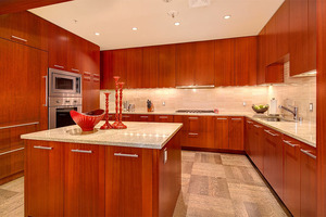 Villa <span class=keywords><strong>armadi</strong></span> da cucina in legno massiccio in vendita a buon mercato in legno di ciliegio cucina mobili - Product Image 4