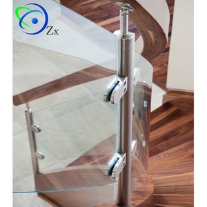 Balustrade en verre pour <span class=keywords><strong>escalier</strong></span> incurvé sur mesure/poteau en acier inoxydable avec pince à verre/rampe en verre en spirale <span class=keywords><strong>escalier</strong></span> - Product Image 4