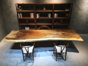 Brilliant Antique Design Walnut Office Kitchen Island <strong>Butcher</strong> <strong>Block</strong> Dinner Slab <strong>Table</strong> - Product Image 6