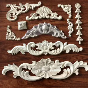 French Carving Style Decorative Carved Wood Embellishments Onlays