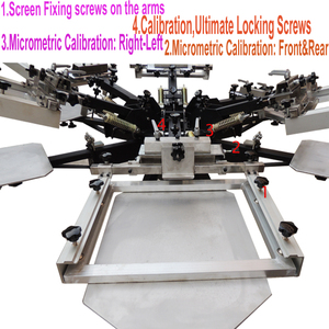 Pabrik jual serigraphic carrousel acara 6 warna 6 stasiun mesin press dengan pelat aluminium