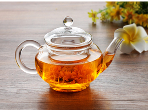 Handblown clear High Borosilicate Small Glass <strong>Teapot</strong> <strong>With</strong> <strong>Infuser</strong> - Product Image 2