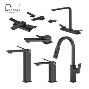 Ducha de baño de lluvia de 8 12 pulgadas, montaje oculto en pared, termostático, latón negro mate - Product Image 5