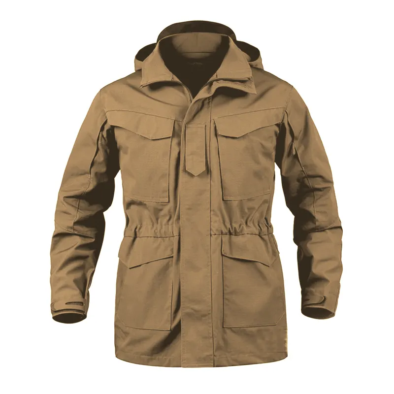 Men's tactical outdoor hoodie tactical coat combat jacket khaki wholesale jacket