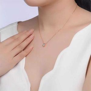 Ensemble de bijoux pour femmes, pendentif en or Rose/blanc, colliers 1,0 ct, 18K, nouvelle collection - Product Image 5