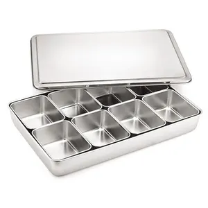RestaurantBuffet service stainless steel 4/6/8compartments spice box Seasoning Box