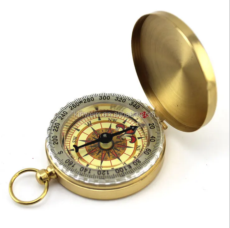 Высококачественный латунный мини-брелок компас Портативный Открытый кемпинг компас Высокоточный металлический компас